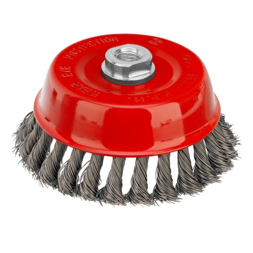 Щетка для УШМ, 125 мм, М14, "чашка", крученая проволока 0.5 мм Matrix купить в Москве с доставкой по всей России | ProtosMarket.ru