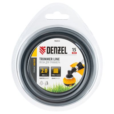 Леска для триммера армированная алюминием квадратная, 2,0мм х 15м, блистер ALUFLEX Denzel купить в Москве с доставкой по всей России | ProtosMarket.ru
