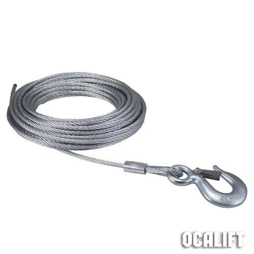 Трос стальной канат для лебёдки РА 500/1000 и 600/1200 диаметр 6,2 мм длина 12м с крюком купить в Москве с доставкой по всей России | ProtosMarket.ru