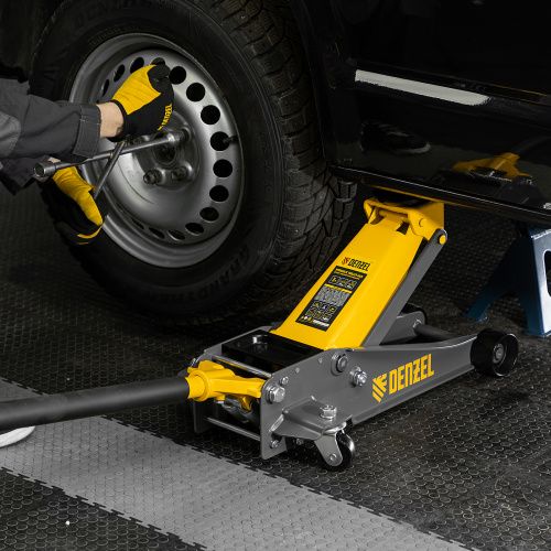 Домкрат гидравлический подкатной, 3 т, 125-470 мм, быстрый подъем, проф. Denzel купить в Москве с доставкой по всей России | ProtosMarket.ru