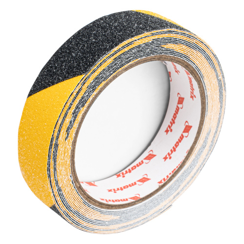 Лента клейкая противоскользящая, черно-желтая 25 мм x 5 м Matrix купить в Москве с доставкой по всей России | ProtosMarket.ru
