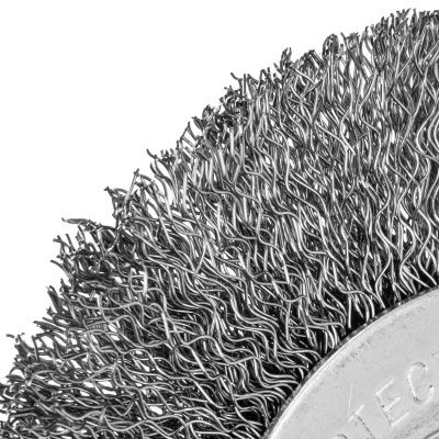 Щетка для УШМ, 100 мм, посадка 22.2 мм, плоская, витая проволока 0.3 мм Сибртех купить в Москве с доставкой по всей России | ProtosMarket.ru