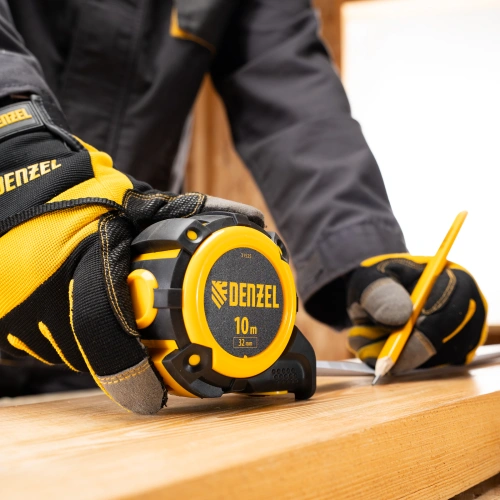 Рулетка 10м х 32мм, автоматич. фиксац., нейлон. покрытие, магнит. зацеп, двухстор. разметка Denzel купить в Москве с доставкой по всей России | ProtosMarket.ru