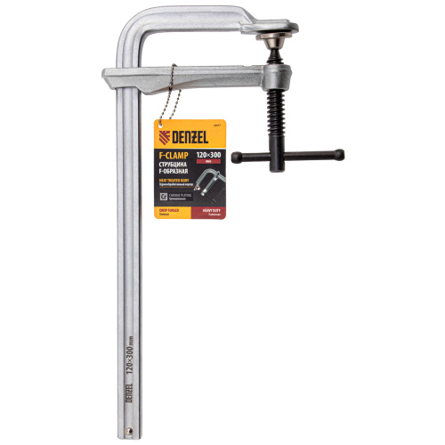 Струбцина F-образная, 120x300мм, кованая Denzel купить в Москве с доставкой по всей России | ProtosMarket.ru