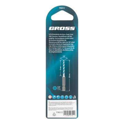 Сверло универсальное, Multipurpose PRO, 6-гр. хвостовик, 6мм Gross купить в Москве с доставкой по всей России | ProtosMarket.ru