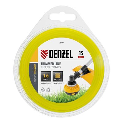 Леска для триммера квадрат 1.6 мм х 15 м, блистер Flex cord Denzel купить в Москве с доставкой по всей России | ProtosMarket.ru