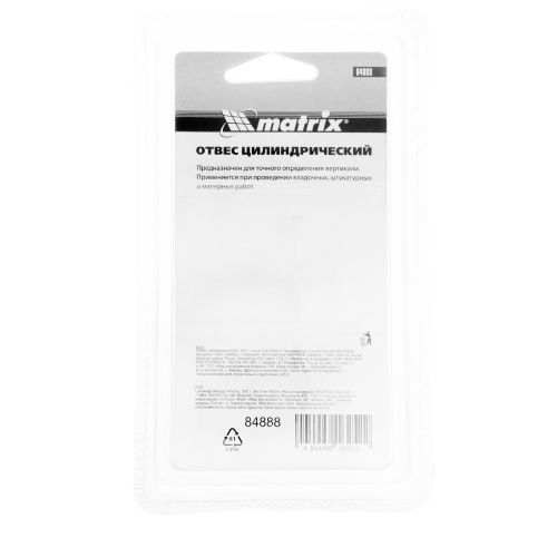 Отвес цилиндрический, 300 г, шнур 5 м Matrix купить в Москве с доставкой по всей России | ProtosMarket.ru