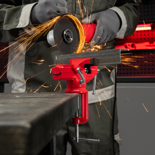 Тиски слесарные, 80 мм, настольные, поворотные, c наковальней MTX купить в Москве с доставкой по всей России | ProtosMarket.ru