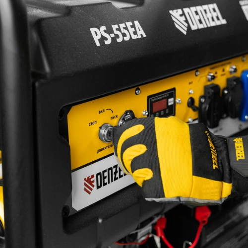 Генератор бензиновый PS 55 EA, 5.5 кВт, 230 В, 25 л, коннектор автоматики, электростартер Denzel купить в Москве с доставкой по всей России | ProtosMarket.ru