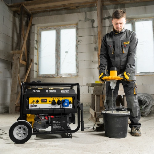 Генератор бензиновый PS 70 EA, 7.0 кВт, 230 В, 25 л, коннектор автоматики, электростартер Denzel купить в Москве с доставкой по всей России | ProtosMarket.ru