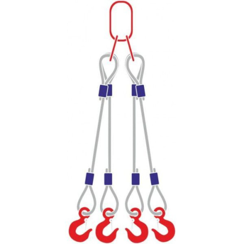 Строп канатный 4СК, с 4 крюками 32Т x 3М купить в Москве с доставкой по всей России | ProtosMarket.ru