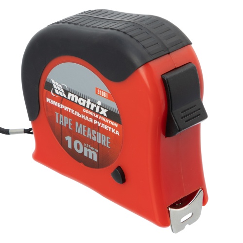 Рулетка Double fixation,10 м х 25 мм,обрезиненный корпус,двойная плавная фиксация Matrix купить в Москве с доставкой по всей России | ProtosMarket.ru