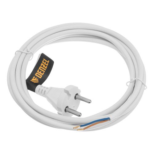 Шнур сетевой Energy Series, ПВС, 3 м, 2 x 1 мм, с неразборной вилкой, белый, Denzel купить в Москве с доставкой по всей России | ProtosMarket.ru