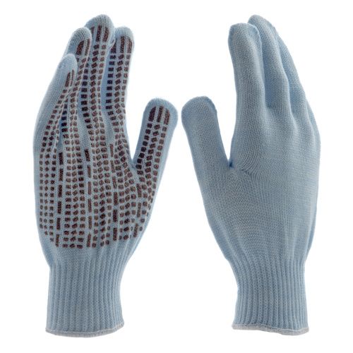 Перчатки трикотажные, акрил, ПВХ гель, "Протектор", цвет зенит, оверлок Сибртех купить в Москве с доставкой по всей России | ProtosMarket.ru
