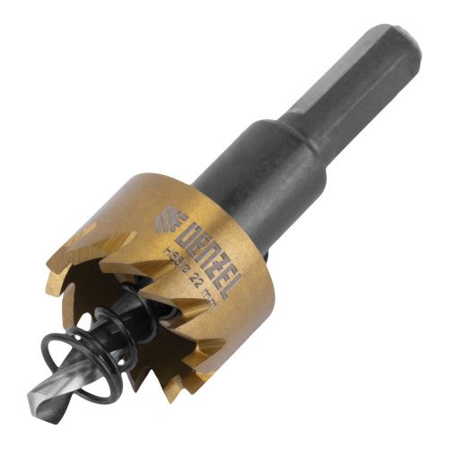 Коронка по металлу HSS, 22 мм, нитридтитановое покрытие Denzel купить в Москве с доставкой по всей России | ProtosMarket.ru