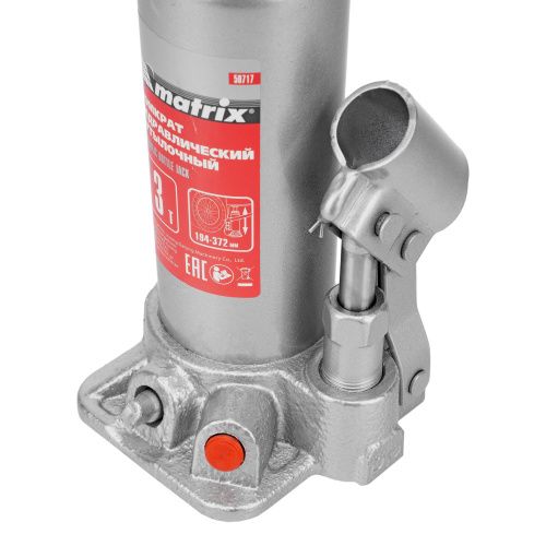Домкрат гидравлический бутылочный, 3 т, высота подъема 194-372 мм Matrix купить в Москве с доставкой по всей России | ProtosMarket.ru