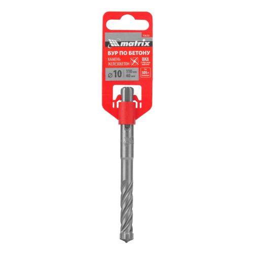 Бур по бетону, 10 x 110 мм, SDS Plus c крестовой пластиной Matrix купить в Москве с доставкой по всей России | ProtosMarket.ru