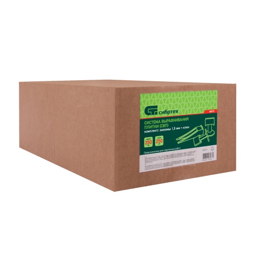 Система выравнивания плитки СВП - комплект: зажим + клин 250/250 шт Сибртех купить в Москве с доставкой по всей России | ProtosMarket.ru