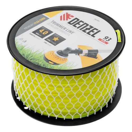 Леска для триммера звезда, 4,0мм х 93м, на DIN катушке FLEX CORD Denzel купить в Москве с доставкой по всей России | ProtosMarket.ru