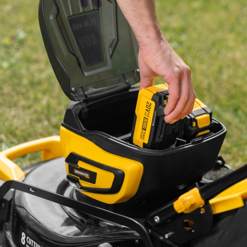 Газонокосилка аккумуляторная бесщет. DLM-460, 460 мм, травосб. 65 л., Li-Ion, 40 В Denzel купить в Москве с доставкой по всей России | ProtosMarket.ru