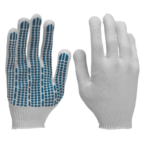 Перчатки х/б с ПВХ, протектор 35 г, 10 кл, 10 пар в упаковке Россия купить в Москве с доставкой по всей России | ProtosMarket.ru