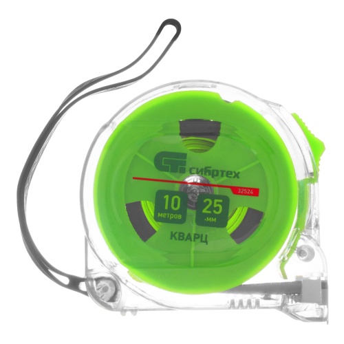 Рулетка Кварц,прозрачный корпус,амортизатор,10 м х 25 мм Сибртех купить в Москве с доставкой по всей России | ProtosMarket.ru