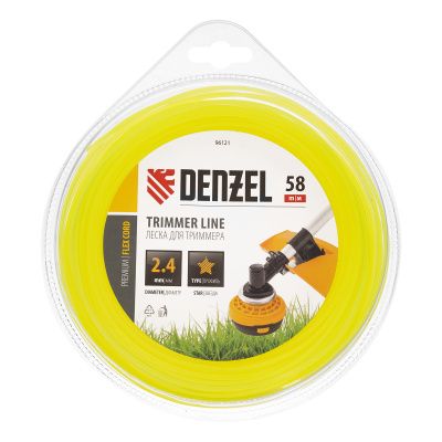 Леска для триммера, звезда 2.4 мм х 58 м, блистер Flex cord Denzel купить в Москве с доставкой по всей России | ProtosMarket.ru