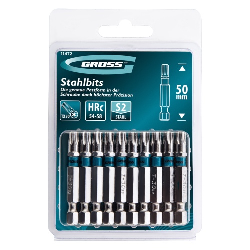Бита Torx 30 х 50, сталь S2, 10 шт. Gross купить в Москве с доставкой по всей России | ProtosMarket.ru