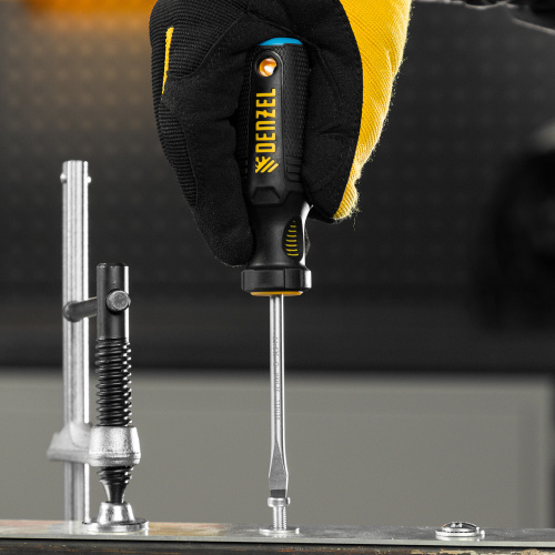 Отвертка, SL5x75 мм, S2, 3к рукоятка Denzel купить в Москве с доставкой по всей России | ProtosMarket.ru