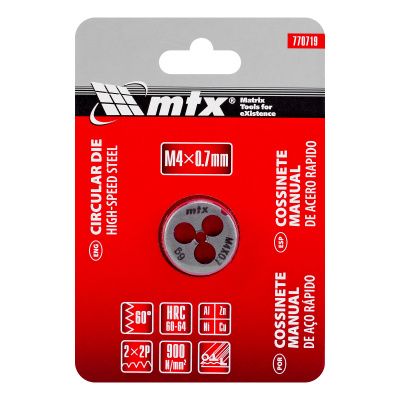 Плашка М4 х 0.7 мм, Р6М5 MTX купить в Москве с доставкой по всей России | ProtosMarket.ru