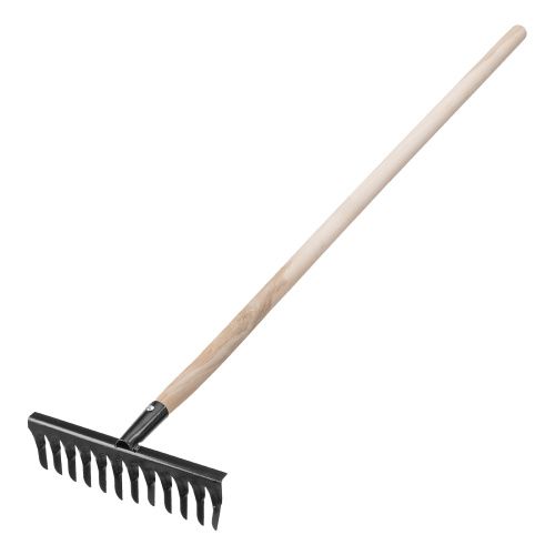 Грабли стальные, 300х1300 мм, 12 витых зубьев, деревянный черенок, Сибртех купить в Москве с доставкой по всей России | ProtosMarket.ru