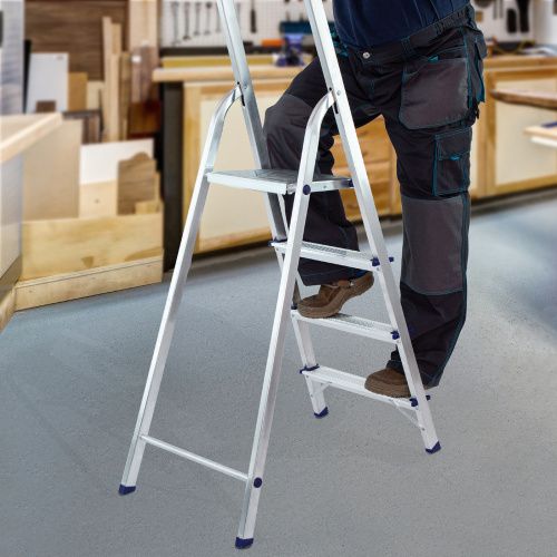 Стремянка усиленная, 4 ступени, алюминиевая, MTX купить в Москве с доставкой по всей России | ProtosMarket.ru