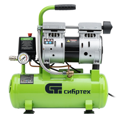 Компрессор безмаслянный малошумный МБ 750/10,750 Вт, 10 л, 150 л/мин Сибртех купить в Москве с доставкой по всей России | ProtosMarket.ru
