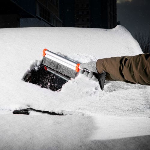 Щетка-сметка для снега со скребком, телескопическая 41-60 см Stels купить в Москве с доставкой по всей России | ProtosMarket.ru