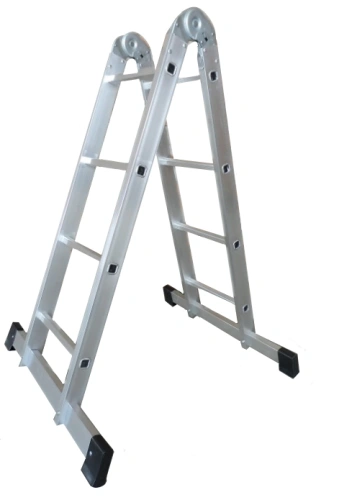 Лестница 2-х секционная алюминиевая шарнирная 2*4 по ценам производителя в Москве с доставкой по всей России