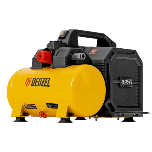Компрессор  DLS750/6 безмасляный малошумный 750 Вт, 140 л/мин,ресивер 6 л Denzel купить в Москве с доставкой по всей России | ProtosMarket.ru