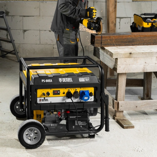 Генератор бензиновый PS 80 EA, 8.0 кВт, 230 В, 25 л, коннектор автоматики, электростартер Denzel купить в Москве с доставкой по всей России | ProtosMarket.ru