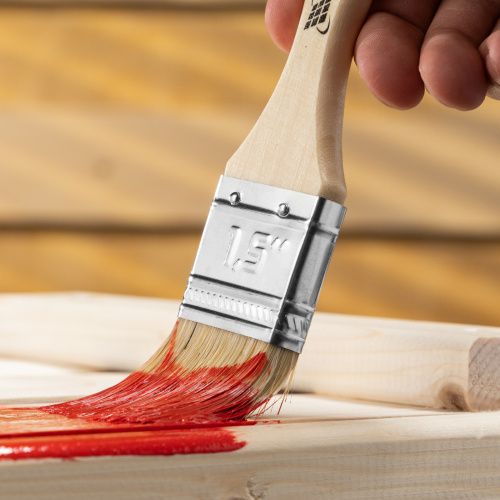Кисть плоская "Стандарт" 1.5" (38 мм) натуральная щетина, деревянная ручка MTX купить в Москве с доставкой по всей России | ProtosMarket.ru
