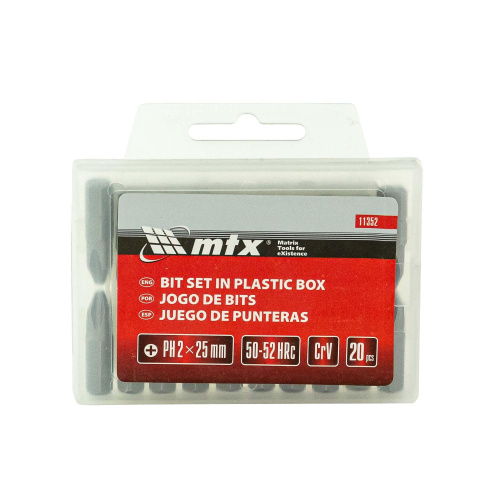 Бита PH2 x 25 мм, сталь 45Х, 20 шт, пластиковый бокс Matrix купить в Москве с доставкой по всей России | ProtosMarket.ru