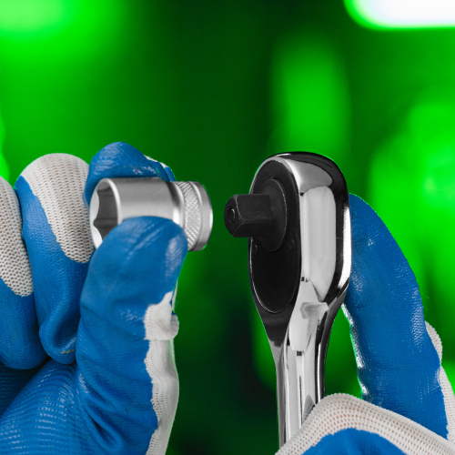 Ключ-трещотка 3/8", 45 зубьев, с быстрым сбросом, CrV, хром Сибртех купить в Москве с доставкой по всей России | ProtosMarket.ru