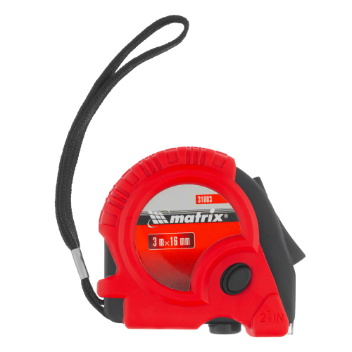 Рулетка Rubber,3 м х 16 мм,обрезиненный корпус Matrix купить в Москве с доставкой по всей России | ProtosMarket.ru