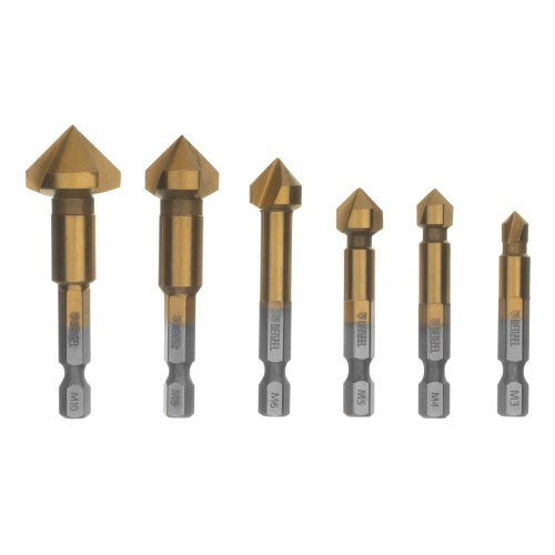 Набор зенковок, HSS, M3-M10, 6 шт, металл. кейс // Denzel купить в Москве с доставкой по всей России | ProtosMarket.ru