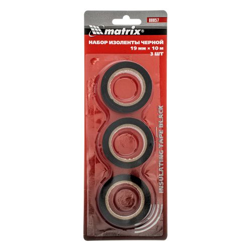 Набор изоленты черной, 19 мм х 10 м, 3 шт Matrix купить в Москве с доставкой по всей России | ProtosMarket.ru