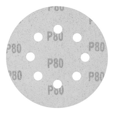 Круг абразивный на ворсовой подложке под "липучку", перфорированный, P 80, 125 мм, 5 шт Сибртех купить в Москве с доставкой по всей России | ProtosMarket.ru
