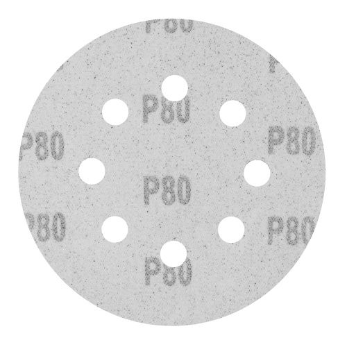Круг абразивный на ворсовой подложке под "липучку", перфорированный, P 80, 125 мм, 5 шт Сибртех купить в Москве с доставкой по всей России | ProtosMarket.ru