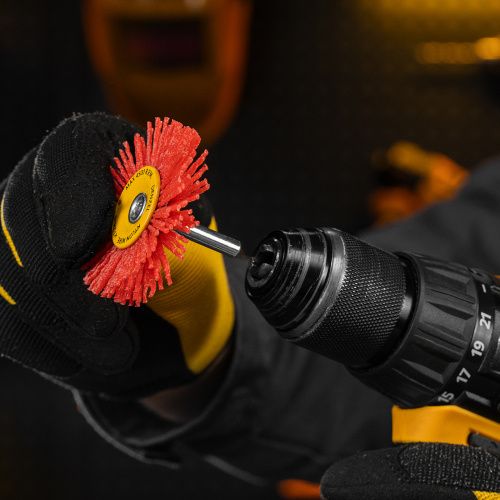 Щетка для дрели, 65 мм, Плоская, со шпилькой, нейлоновая щетина Denzel купить в Москве с доставкой по всей России | ProtosMarket.ru