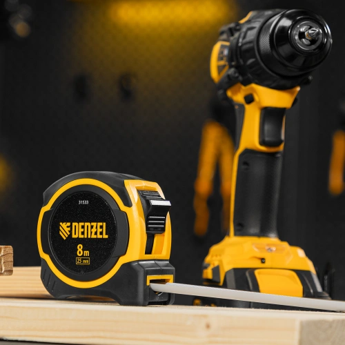 Рулетка 8м х 25мм, двухкомп. корпус, магнитный обрезиненный зацеп Denzel купить в Москве с доставкой по всей России | ProtosMarket.ru
