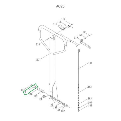 Нажимной ролик ручки для гидравлических тележек AC25 купить в Москве с доставкой по всей России | ProtosMarket.ru