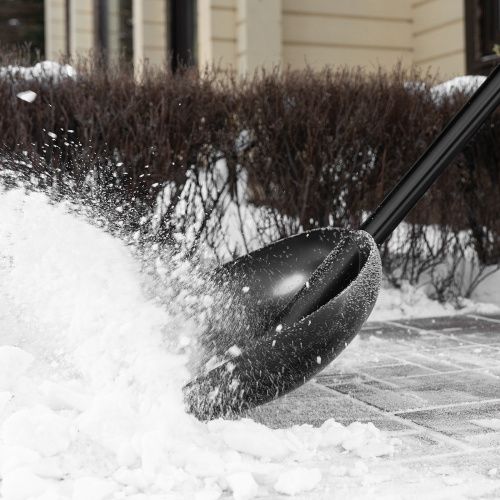 Лопата для уборки снега пластиковая, 400х417х1390 мм, алюминиевый черенок Palisad купить в Москве с доставкой по всей России | ProtosMarket.ru