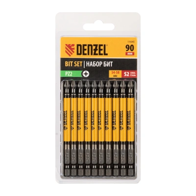 Бита PZ2х90, сталь S2, цилиндр., 10 шт. Е 6,3 Denzel купить в Москве с доставкой по всей России | ProtosMarket.ru